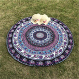 Tapis de méditation mandala rond (2 coloris au choix)-Tapis de méditation-violet bleu-Pause Karma