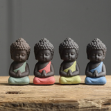 Statuette Bouddha en céramique (existe en plusieurs 4 coloris)