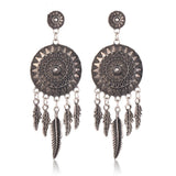 Boucles d'oreilles capteur de rêves vintage--Pause Karma