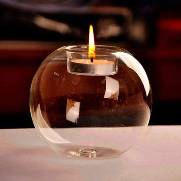 Bougeoir boule de cristal en verre-Figurine-Pause Karma