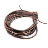 Bracelet en cuir noir ou marron (existe en 2 coloris)-Bracelet-marron-Pause Karma