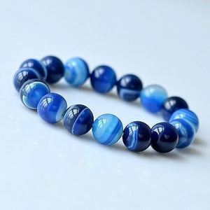 Bracelet en pierre naturelles Onyx bleu (4 tailles de perles disponibles)-Bracelet-Pause Karma