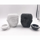 Brûle-parfum tête de bouddha en céramique (2 coloris au choix)-Figurine-Pause Karma