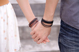 Bracelet en cuir noir ou marron (existe en 2 coloris)-Bracelet-marron-Pause Karma