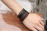 Bracelet en cuir noir ou marron (existe en 2 coloris)-Bracelet-marron-Pause Karma