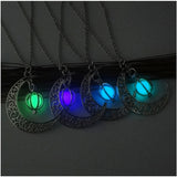 Fluorescent crescent moon pendant (4 colors available)