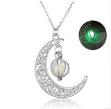Fluorescent crescent moon pendant (4 colors available)