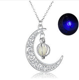 Fluorescent crescent moon pendant (4 colors available)