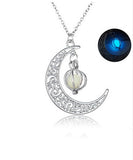 Fluorescent crescent moon pendant (4 colors available)