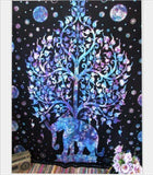 Tenture arbre-éléphant (existe en 2 coloris)-tenture-bleu-Pause Karma